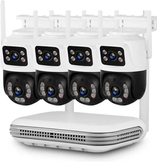 Alt view image 2 of 7 - Gadpiparty 6MP Full HD 8CH Wireless NVR Security WiFi IP Dual Lens Camera System Kit Outdoor Surveillance CCTV Audio Video Recorder(None,6PCS 6MP Dual Lens)
