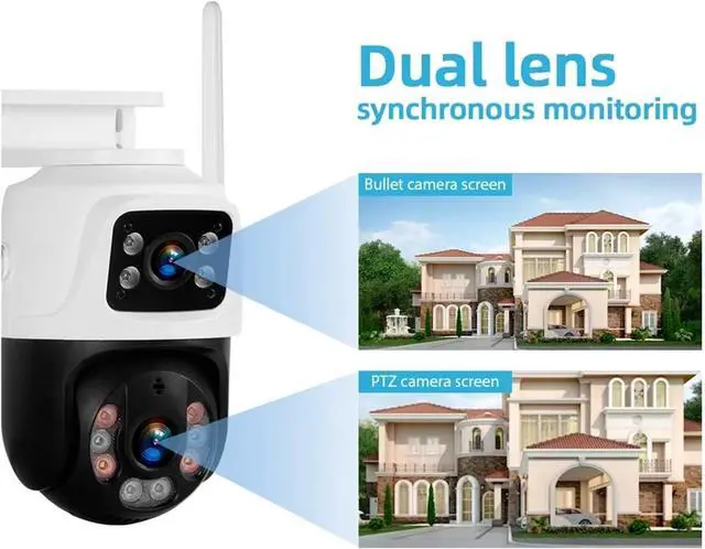 Alt view image 4 of 7 - Gadpiparty 6MP Full HD 8CH Wireless NVR Security WiFi IP Dual Lens Camera System Kit Outdoor Surveillance CCTV Audio Video Recorder(None,6PCS 6MP Dual Lens)