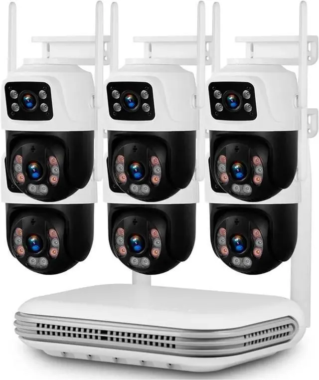 Main image of Gadpiparty 6MP Full HD 8CH Wireless NVR Security WiFi IP Dual Lens Camera System Kit Outdoor Surveillance CCTV Audio Video Recorder(None,6PCS 6MP Dual Lens)