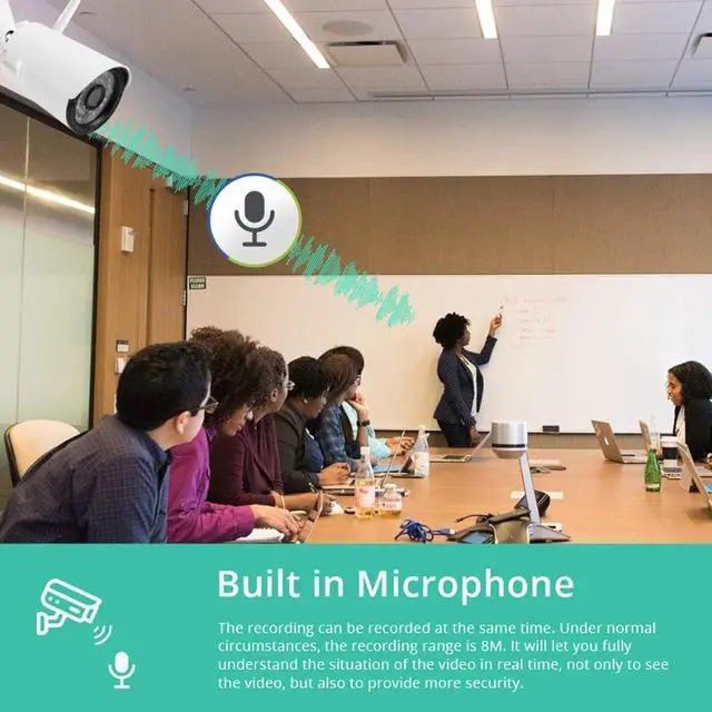 Alt view image 2 of 7 - Gadpiparty 4CH 5MP Wireless WiFi Security Camera System, Indoor and Outdoor HD Surveillance Kit with 4 Waterproof Cameras, with Audio Night Vision, Motion Detection, with 1TB Hard Disk