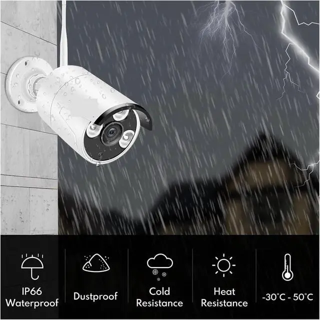 Alt view image 6 of 7 - Gadpiparty 5MP 8CH Wireless CCTV System 1920P Outdoor Waterproof WiFi IP Security Camera Audio Record P2P Video Surveillance Kit(None,8CH NVR with 6 Cam)