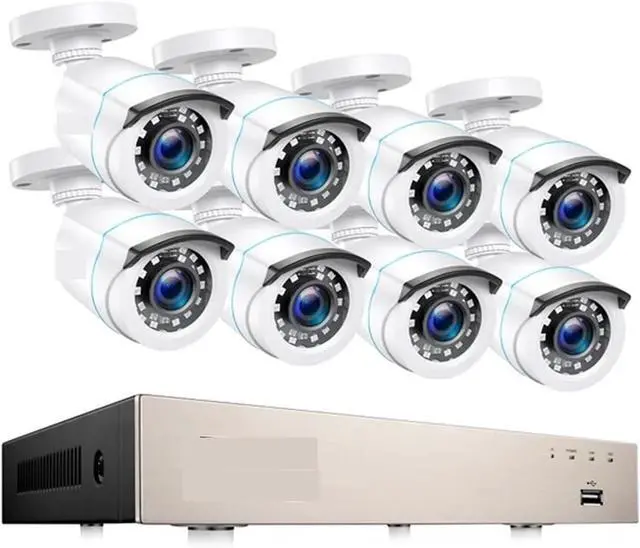 Main image of Gadpiparty 2MP Home Wired Security System H.265+ 8CH DVR 4/8pcs 1080p Night Vision Outdoor Waterproof Video Surveillance Camera Kits(None,15)