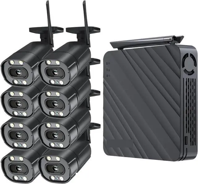 Main image of Gadpiparty 5MP Wireless CCTV System 8CH NVR WiFi Camera Kit IP Cameras Security Audio Video Surveillance Set Two Way Audio Monitor(8PCS 3MP Camera)