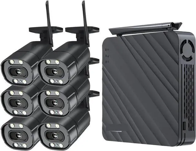 Main image of Gadpiparty 5MP Wireless CCTV System 8CH NVR WiFi Camera Kit IP Cameras Security Audio Video Surveillance Set Two Way Audio Monitor(6PCS 3MP Camera)