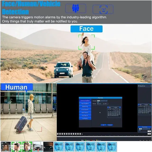 Alt view image 6 of 7 - Gadpiparty 5MP Wireless CCTV System 8CH NVR WiFi Camera Kit IP Cameras Security Audio Video Surveillance Set Two Way Audio Monitor(4PCS 3MP Camera)