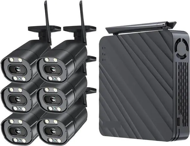 Main image of Gadpiparty 5MP Wireless CCTV System 8CH NVR WiFi Camera Kit IP Cameras Security Audio Video Surveillance Set Two Way Audio Monitor(6PCS 5MP Camera)