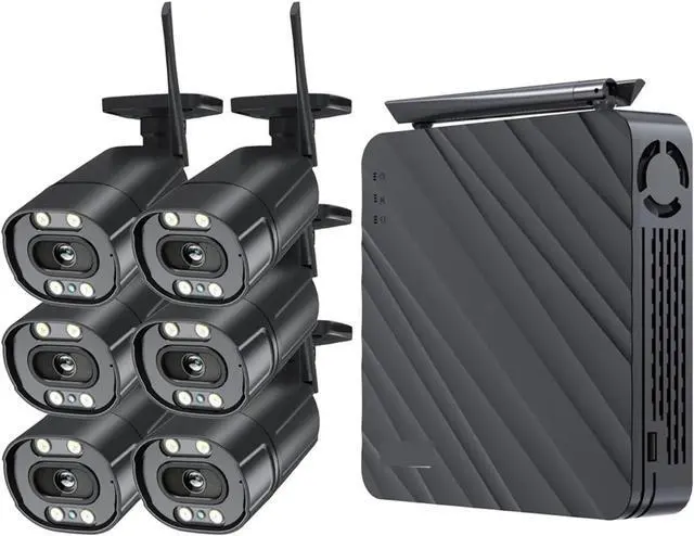 Main image of Gadpiparty 5MP Wireless CCTV System 8CH NVR WiFi Camera Kit IP Cameras Security Audio Video Surveillance Set Two Way Audio Monitor(6PCS 3MP Camera)