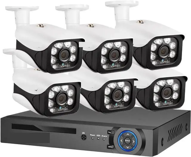 Alt view image 2 of 7 - Gadpiparty 8MP Security Camera System 4K POE NVR Outdoor Video Surveillance Kit Home IP CCTV Camera Set(None,4CH NVR and 4 Camera)