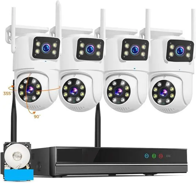 Alt view image 2 of 7 - Gadpiparty 6MP WiFi Dual Lens Camera Security System Kit 3K IP Cameras Security System 16CH NVR Wireless CCTV Surveillance System(None,16CH NVR 4 Cameras)