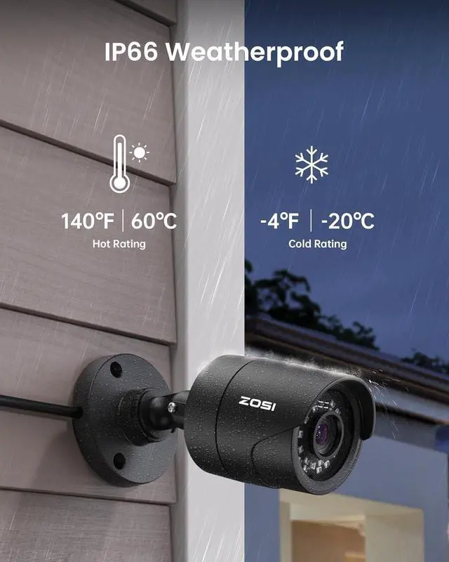 Alt view image 4 of 7 - Gadpiparty ZOSI 5MP 3K Lite CCTV Security Camera System with AI Human Vehicle Detection, 8CH H.265+ DVR and 4 x 1080p Surveillance Bullet Cameras Outdoor Indoor, 100ft Night Vision, IP66 Weatherproof