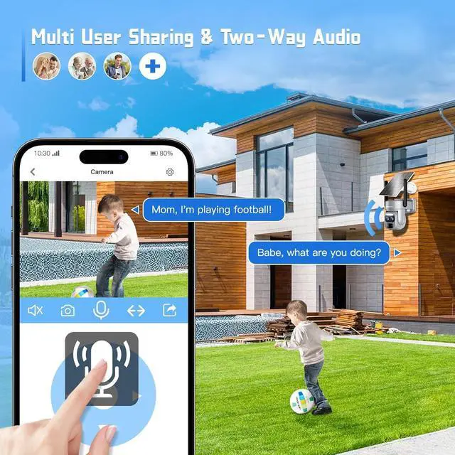 Alt view image 7 of 7 - Gadpiparty BEENOCAM 4K/8MP Solar Security Cameras Wireless Outdoor, Dual Lens 360°PTZ Solar Camera Outdoor Wireless Cameras for Home Security with 2.4/5GHz, PIR Human Detection, Color Night Vision, 2