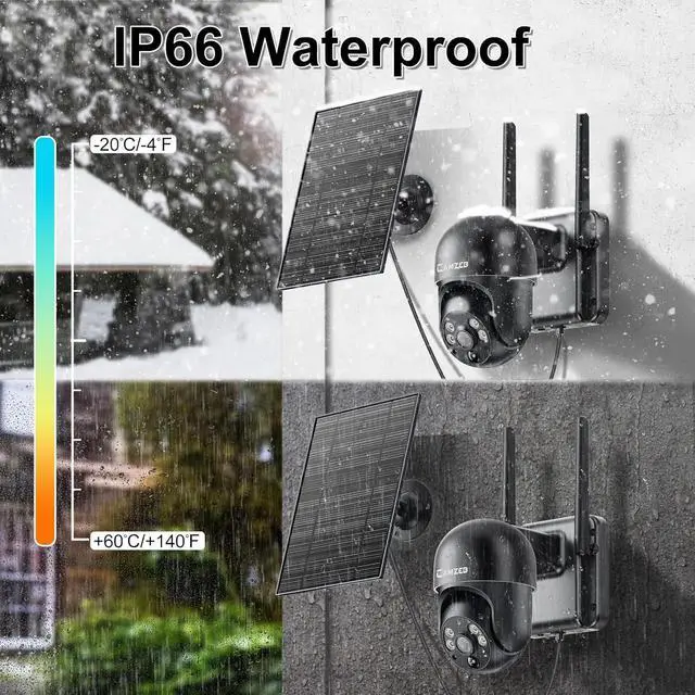 Alt view image 6 of 7 - 4G LTE Cellular Security Camera Wireless Outdoor, 3MP No WiFi Solar Powered Security Camera, 2K Color Night Vision, PIR Motion Detection, Full Coverage Live View, 2 Way Talk, Built in Sim Card