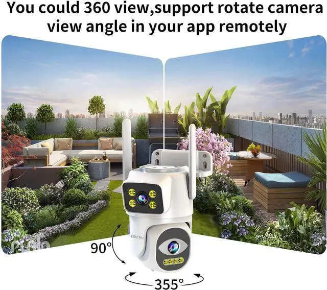 Alt view image 4 of 7 - Gadpiparty Dual Lens Cameras for Home Security,2.4G/5G PTZ Outdoor Plug-in Camera,Motion Tracking,Night Vision,24/7 Continous Recording,Work With NVR/DVR Surveillance System,Weather Proof,SD/Cloud St