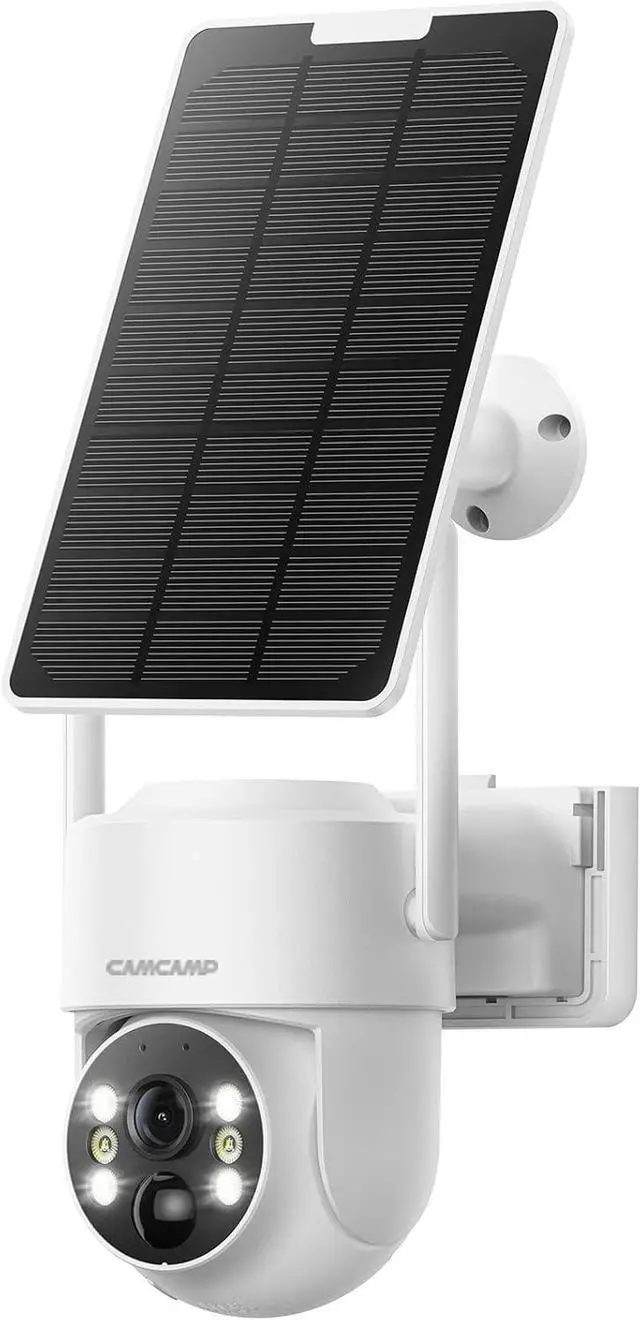 Main image of Gadpiparty CAMCAMP 2K PTZ Wireless Solar Security Camera Outdoor for Solar Powered Home Security Camera Wireless System, No WiFi Need, Color Night Vision PIR Motion Detection App Alert 2-Way Talk IP6
