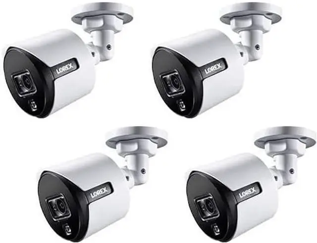 Main image of Gadpiparty Lorex C881DA 4K Ultra HD Analog Active Deterrence Security Bullet Camera with Color Night Vision, 135ft IR NV, IP67, Works with D841, D861, D862, D871B, LHV5100, Camera Only, White, 4PK(M.