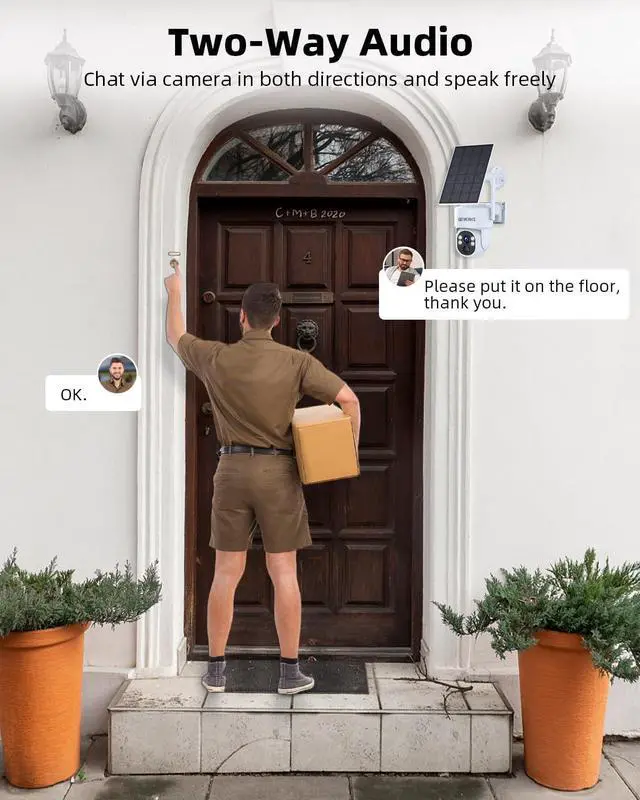 Alt view image 5 of 7 - Gadpiparty Solar Security Cameras Wireless Outdoor, 4MP FHD Battery Powered Home Security Camera System with 10" Monitor, 4-Cam kit, 360° View, Full Color Night Vision, Motion Detection, Work with Al