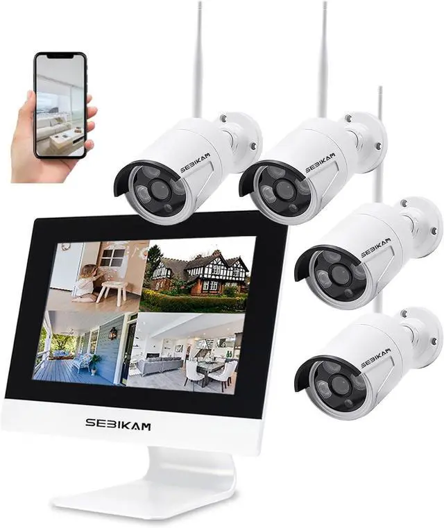 Main image of Gadpiparty 10CH Expandable Wireless Security Camera System with 10.1" Monitor 4pcs 2K/3MP Indoor Outdoor IP66 Waterproof Camera 1-Way Audio Night Vision Motion Detection Home Business Surveillance NO