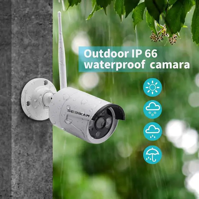 Alt view image 2 of 6 - Gadpiparty 10CH Expandable Wireless Security Camera System with 10.1" Monitor 4pcs 2K/3MP Indoor Outdoor IP66 Waterproof Camera 1-Way Audio Night Vision Motion Detection Home Business Surveillance NO