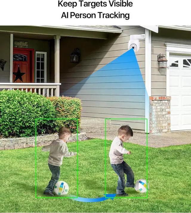 Alt view image 4 of 7 - Gadpiparty ZOSI 8CH 3K Wi-Fi 6 Security Camera System, 7 x 5MP Pan Tilt WiFi Camera with Auto Tracking, Color Night Vision, Plug-in, AI Person Detect, 2-Way Audio, 8 Channel WiFi NVR with 1TB HDD for