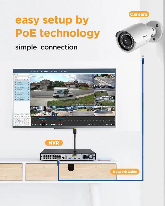 Alt view image 2 of 7 - Gadpiparty 16 Channel Security Camera System, 4K 16CH PoE NVR 4TB HDD, 16x 5MP Wired Surveillance IP PoE Cameras Outdoor with AI Human Detection, Built-in Microphone,100ft IR Night Vision, PB37F1616-