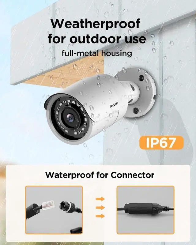 Alt view image 6 of 7 - Gadpiparty 16 Channel Security Camera System, 4K 16CH PoE NVR 4TB HDD, 16x 5MP Wired Surveillance IP PoE Cameras Outdoor with AI Human Detection, Built-in Microphone,100ft IR Night Vision, PB37F1616-