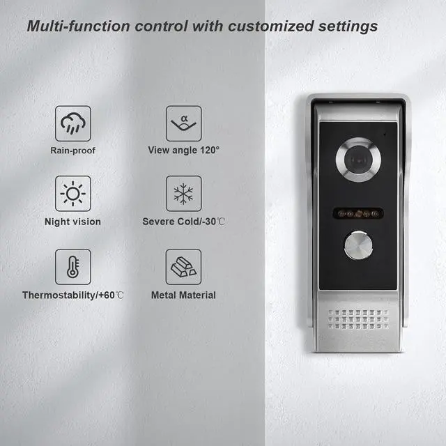 Alt view image 3 of 7 - Gadpiparty WiFi Wired Video Doorbell System, 10 Inch Ring Video Doorbell Camera with Monitor, Support Two-Way Intercom Tuya APP Monitor Remote Unlock & 1080 HD IR Night Vision for Villa Home Office A