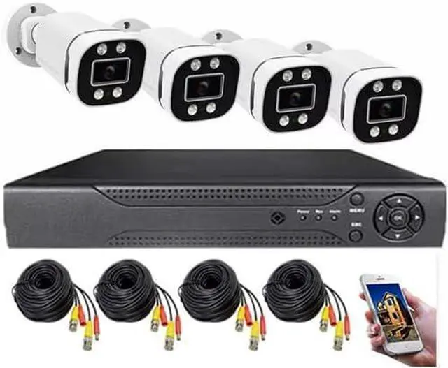 Alt view image 7 of 7 - Gadpiparty Home Security System 4Ch DVR Kits with 4pcs 1080P Waterproof Bullet Analog AHD TVI CVI Camera 3MP Lens Color Night Vision Outdoor Surveillance Wired CCTV Set (Include 500GB HDD) 24/7 Recor
