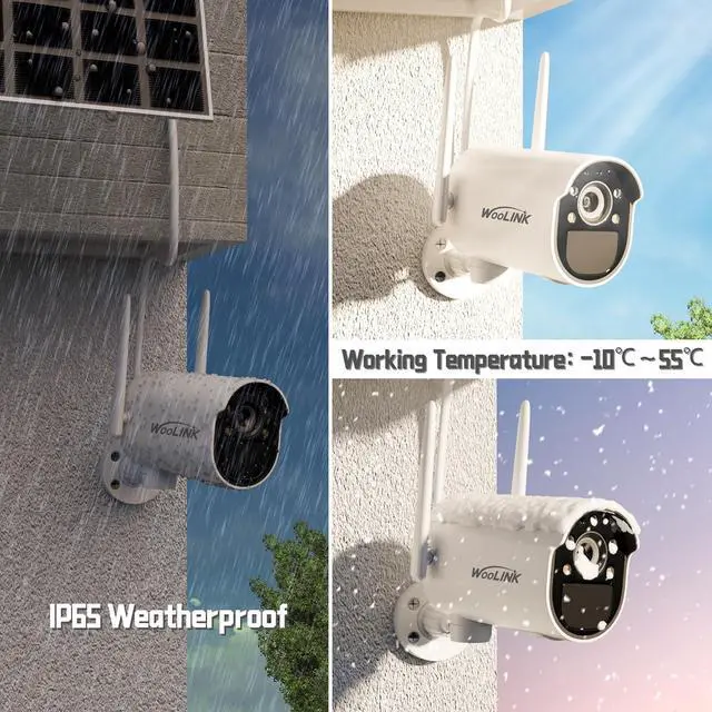 Alt view image 4 of 7 - Gadpiparty WOOLINK 2PK Solar Security Cameras Wireless Outdoor with PR 225°, 2.4GHz WiFi Cameras for Home Security with Solar Panel, AI Detection, 1080P Color Night Vision, SD/Cloud, 2-Way Talk, IP65