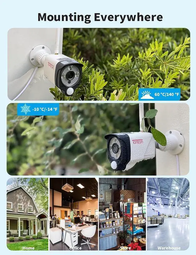 Alt view image 7 of 7 - Gadpiparty [2K&2-Way Audio&Floodlight]Tonton Portable LCD Security Camera System Wireless,4CH NVR with 7" IPS Touchscreen Monitor and 2PCS 3MP Floodlight Cameras with PIR Sensor,32GB SD Card Included