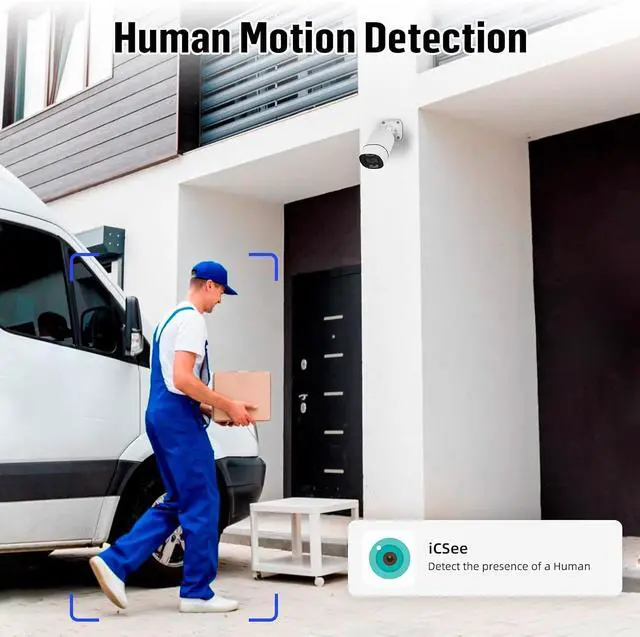 Alt view image 2 of 7 - Gadpiparty Fuers 8CH Security Camera System,H.265+ Surveillance Video Recorders with 2 x 2592P 5MP Wired IP66 Bullet Cameras,for Indoor Outdoor Use,500G HDD Included, Email Alert,Mobile APP & PC Remo