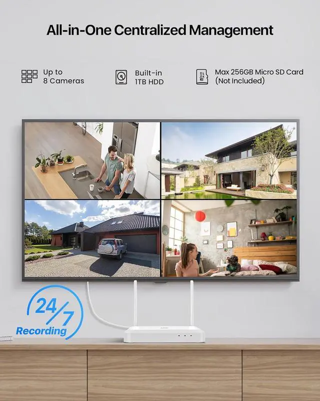 Alt view image 7 of 7 - Gadpiparty ZOSI 8CH 3K Wi-Fi 6 Security Camera System, 7 x 5MP Pan Tilt WiFi Camera with Auto Tracking, Color Night Vision, Plug-in, AI Person Detect, 2-Way Audio, 8 Channel WiFi NVR with 1TB HDD for