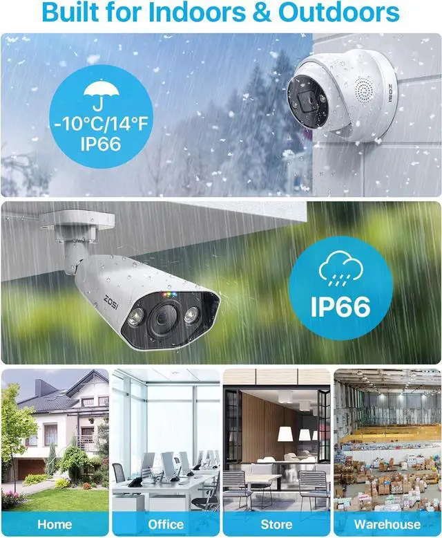 Alt view image 6 of 7 - Gadpiparty ZOSI 16CH 4K Spotlight PoE Security Camera System with 4TB HDD,8pcs 4K Indoor Outdoor Dome Bullet Cameras,Person Vehicle Detection,2 Way Audio and Siren,Night Vision,16Channel 8MP NVR for