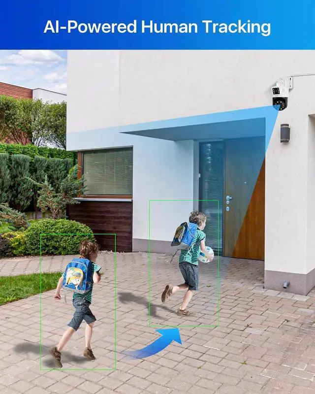 Alt view image 3 of 7 - Gadpiparty ZOSI 4K Dual-Lens PoE Security Camera System, 8 x 4K 8MP Pan/Tilt (2x4MP) PoE 360 Camera Outdoor, Person/Vehicle Detect, Spotlight Siren, Color Night Vision, 8CH 8MP NVR with 2TB HDD (16CH