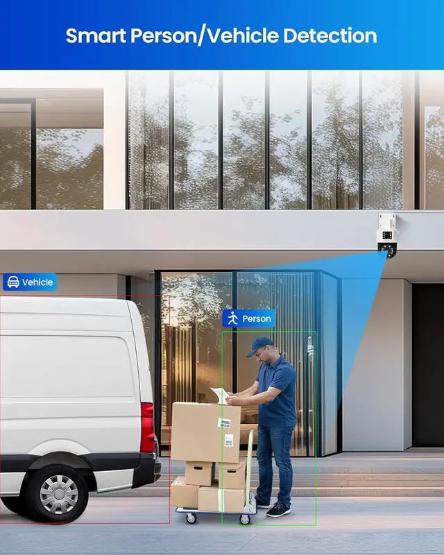 Alt view image 5 of 7 - Gadpiparty ZOSI 4K Dual-Lens PoE Security Camera System, 8 x 4K 8MP Pan/Tilt (2x4MP) PoE 360 Camera Outdoor, Person/Vehicle Detect, Spotlight Siren, Color Night Vision, 8CH 8MP NVR with 2TB HDD (16CH