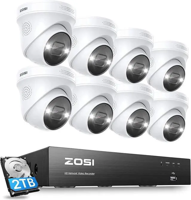 Main image of Gadpiparty ZOSI H.265+ 4K PoE Home Security Camera System Outdoor Indoor,4K 8 Channel NVR with 2TB Hard Drive and 8pcs 8MP Surveillance PoE Cameras,100ft Night Vision,Motion Detection,for 24/7 Record