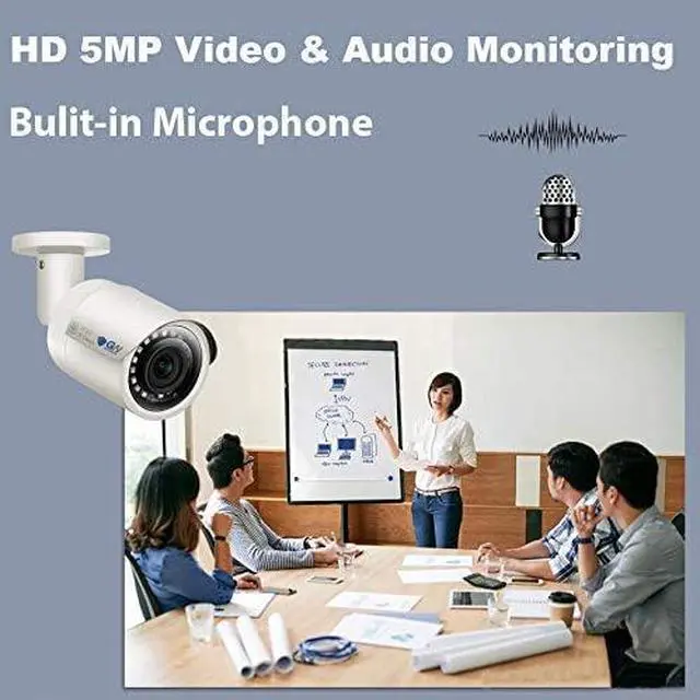 Alt view image 6 of 7 - Gadpiparty GW Security 8 Channel 4K NVR 5MP POE Audio & Video Security Camera System - Eight 5MP 1920P Weatherproof Bullet Cameras,Built in Microphone, AI Human & Vehicle Detection, Pre-Installed 2TB