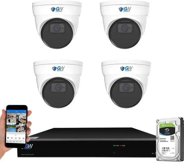 Main image of Gadpiparty GW Security 8 Channel NVR UltraHD 12MP 4K @30FPS Face/Human/Vehicle Detection PoE Security Camera System with 4 x 12MP IP Microphone Smart AI Dome Cameras, Color Night Vision, Outdoor/Indo