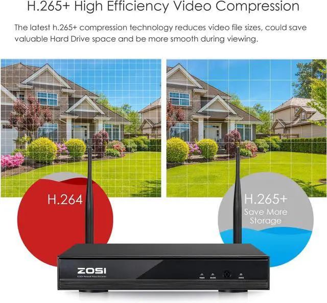 Alt view image 3 of 7 - Gadpiparty ZOSI 1080P Wireless Security Camera System H.265+ 8Channel 1080P CCTV NVR and 4PCS 2.0MP 1080P Weatherproof Bullet IP WiFi Cameras 65ft Night Vision, 2TB Hard Drive, Customizable Motion De