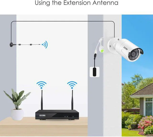 Alt view image 5 of 7 - Gadpiparty ZOSI 1080P Wireless Security Camera System H.265+ 8Channel 1080P CCTV NVR and 4PCS 2.0MP 1080P Weatherproof Bullet IP WiFi Cameras 65ft Night Vision, 2TB Hard Drive, Customizable Motion De