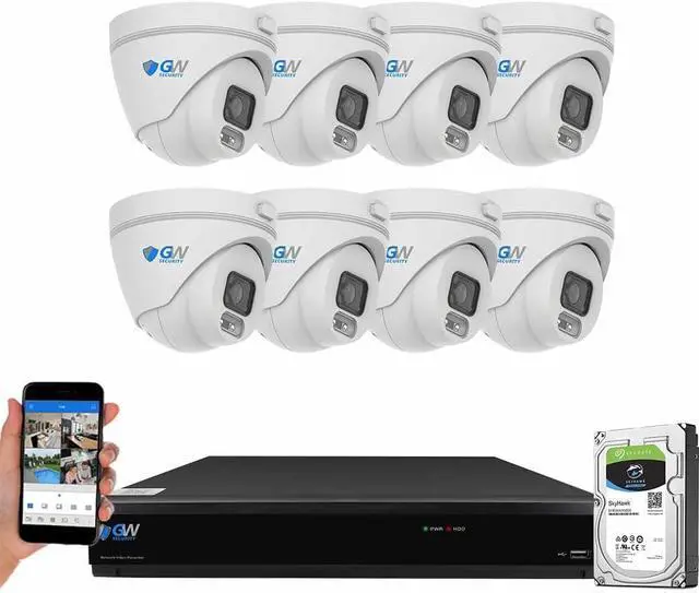 Main image of Gadpiparty GW Security 5MP 1920P Security Camera System with AI Face/Human/Vehicle Detection, 8CH 4K DVR and 8 x 5MP 2592TVL Microphone Home CCTV Dome Camera, Smart AI Playback, Email Alert, 2TB Hard