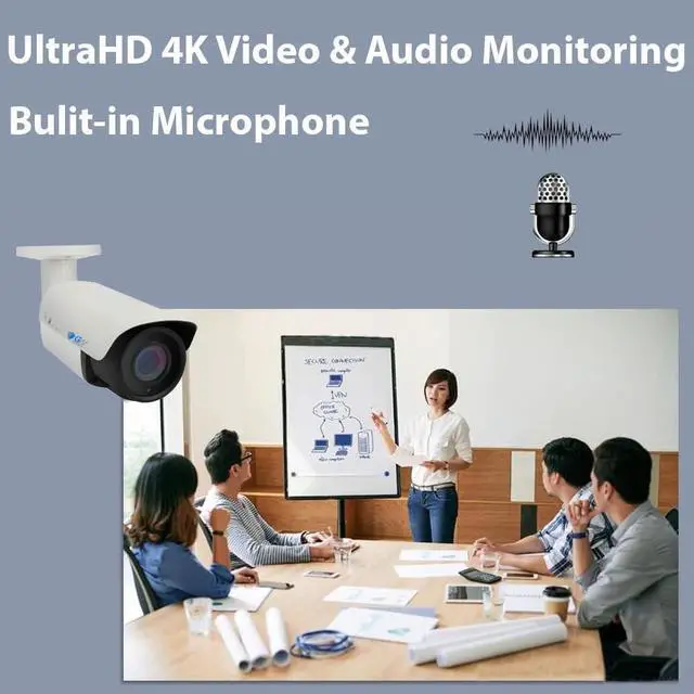 Alt view image 5 of 7 - Gadpiparty GW Security 8 Channel 4K NVR 8MP AI Human Detection Starlight Color Night Vision Security Camera System with 6 UHD 4K 2160P Microphone PoE Outdoor/Indoor Weatherproof IP Security Bullet Ca