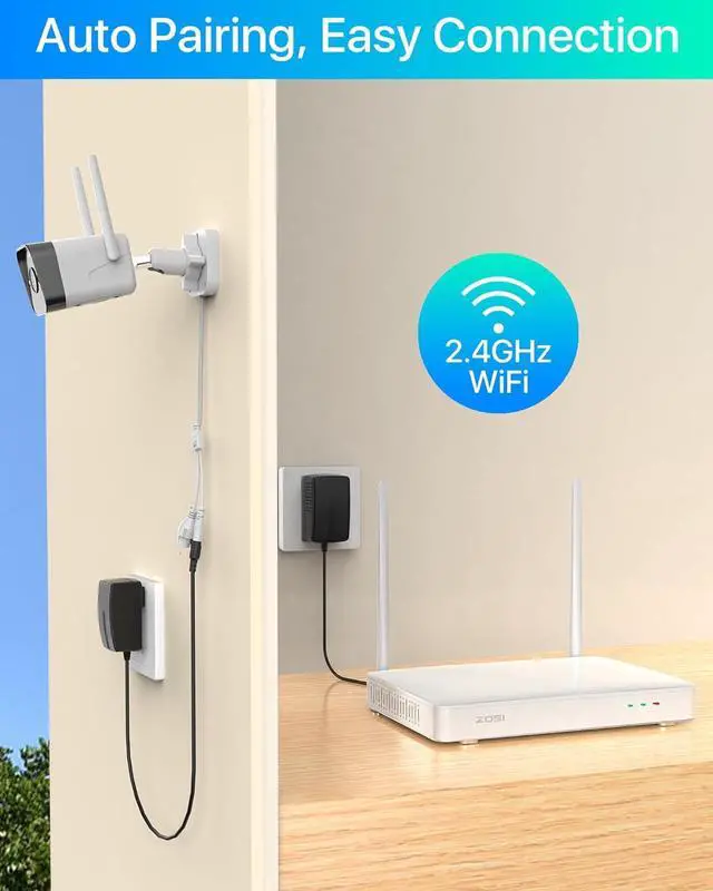 Alt view image 6 of 7 - Gadpiparty ZOSI 4MP 8CH Home Wireless Security Camera System,Person Vehicle Detection,Spotlight Siren,6pcs Wired 2.5K Outdoor Indoor Smart IP Cameras,8CH 4MP WiFi Surveillance NVR with 2TB HDD for 24
