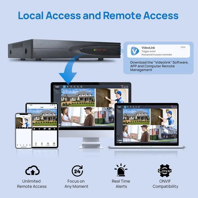 Alt view image 5 of 6 - Gadpiparty PG108H-8P 4K (8MP) 8 Channel Network Video Recorder for POE Security Camera System, 8CH NVR with AI Motion Detection, Easy Remote Access, Smart Playback,Supports up to 14TB HDD (Not Includ
