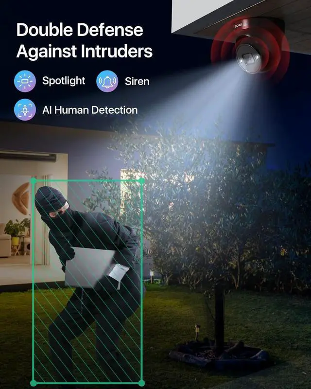 Alt view image 5 of 7 - Gadpiparty ZOSI 4K PoE Home Security Camera System with Floodlight,8 Port 4K 16CH NVR with 2TB HDD,2pcs 8MP Outdoor Indoor Dome IP Cameras,Person Vehicle Detection,Night Vision,2 Way Audio,for 24/7 R