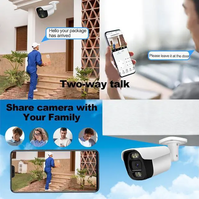 Alt view image 5 of 6 - Gadpiparty 16CH Expandable PoE Security Camera System with All-in-One 10.1" LCD 4K NVR Monitor, 4Pcs 5MP PoE Bullet Cameras, Smart Dual Light, Two Way Talk, Plug & Play, Human Vehicle Detection, 1TB