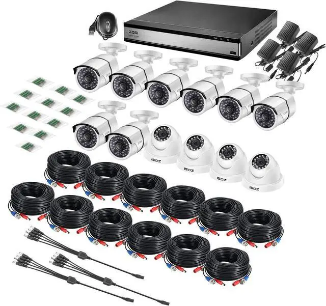Alt view image 2 of 7 - Gadpiparty ZOSI 16CH 1080P Surveillance DVR System 16 Channel 2.0MP Security DVR and 8 Bullet Cameras, 4 Dome Cameras for Outdoor Indoor Security Supports Motion Detection Remote Access, 2TB Hard Dri