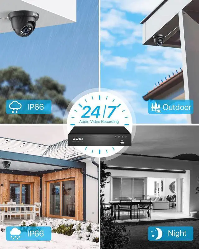 Alt view image 5 of 7 - Gadpiparty ZOSI H.265+ 1080p Home Security Camera System Outdoor, 5MP Lite 8 Channel CCTV DVR Recorder with Hard Drive 1TB and 8 x 1080p Surveillance Dome Camera with 80ft Night Vision, Motion Detect