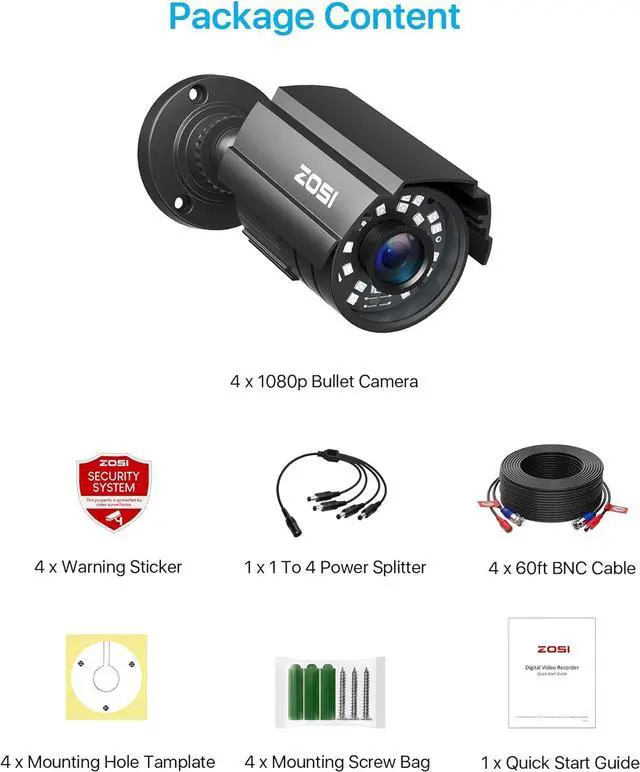 Alt view image 3 of 7 - Gadpiparty ZOSI 1080P 8 Channel Security Camera System with 1TB HDD,H.265+ 3K Lite 8CH Security DVR Recorder with 4pcs 1920TVL 1080P Security Camera 3.6mm Lens 2.0MP CCTV Camera,Motion Alert,Remote A