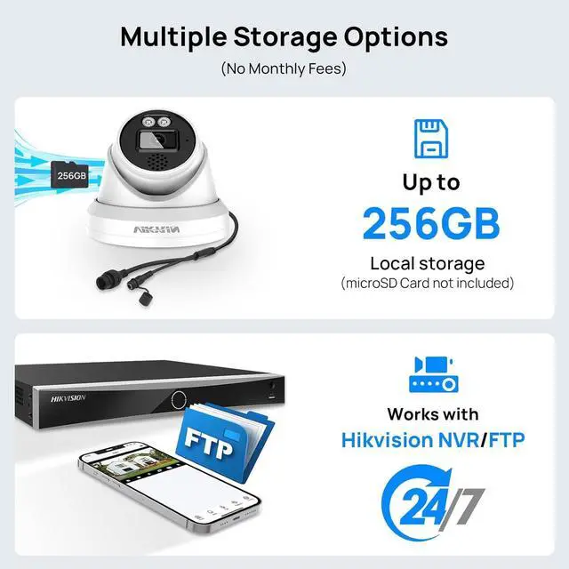 Alt view image 7 of 7 - Gadpiparty VIKYLIN 8CH Security Camera System 2TB HDD, Full Function 4 x 4K 8MP Full Color Turret PoE IP Cameras 2-Way Talk, 2.8mm Lens,98Ft Night Color Vision,Smart AI Human/Vehicle Detection, 112°