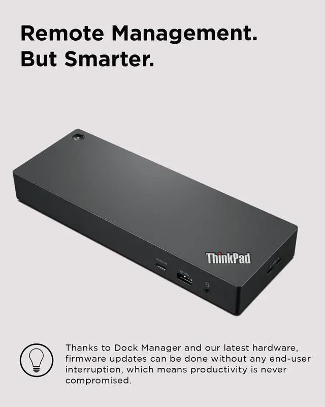 Alt view image 6 of 7 - Lenovo ThinkPad Universal Thunderbolt 4 Dock, 4 Displays, Dynamic Power Charging up to 100W, Black